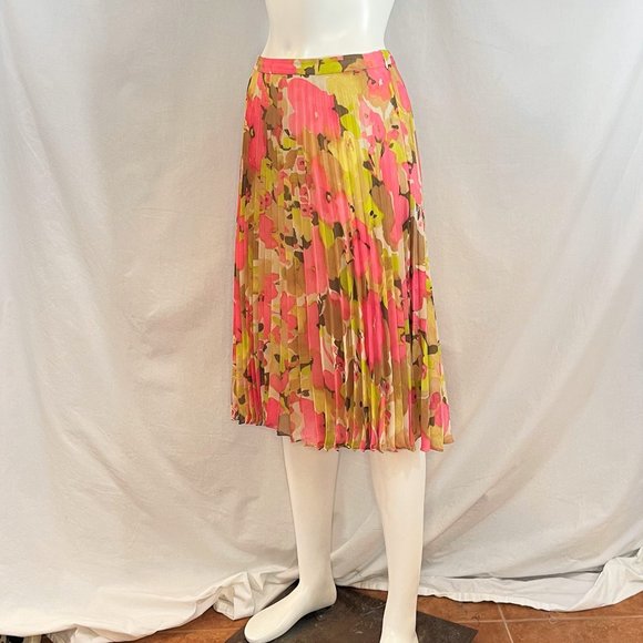 Floral Print Pleated Skirt | Loft - Picture 1 of 6